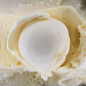 A scoop of custard-based ice cream