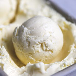 Scoop of white chocolate ice cream